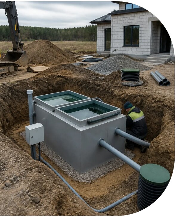 Монтаж локальных очистных сооружений для домов в Пыти-Яхах